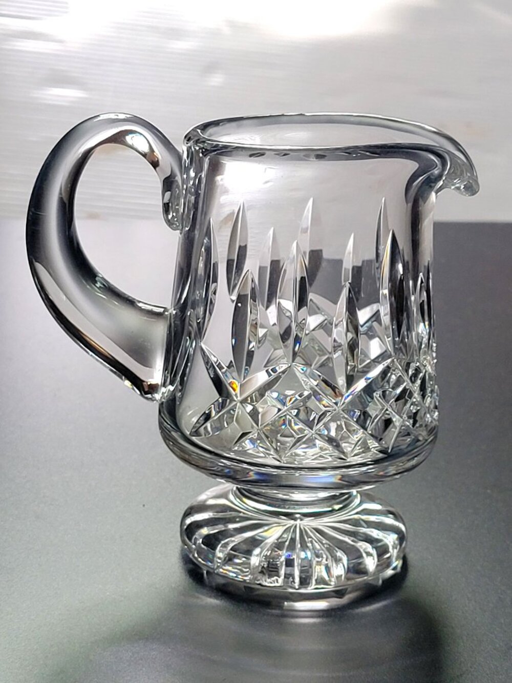 Waterford Crystal Lismore Pedestal Footed Creamer Small Pitcher ☘️ Vntg Ireland